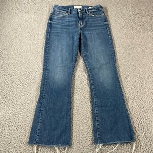 Frame Blue Jeans Women's Le Crop Mini Boot Cut Jeans Medium Wash Size 24